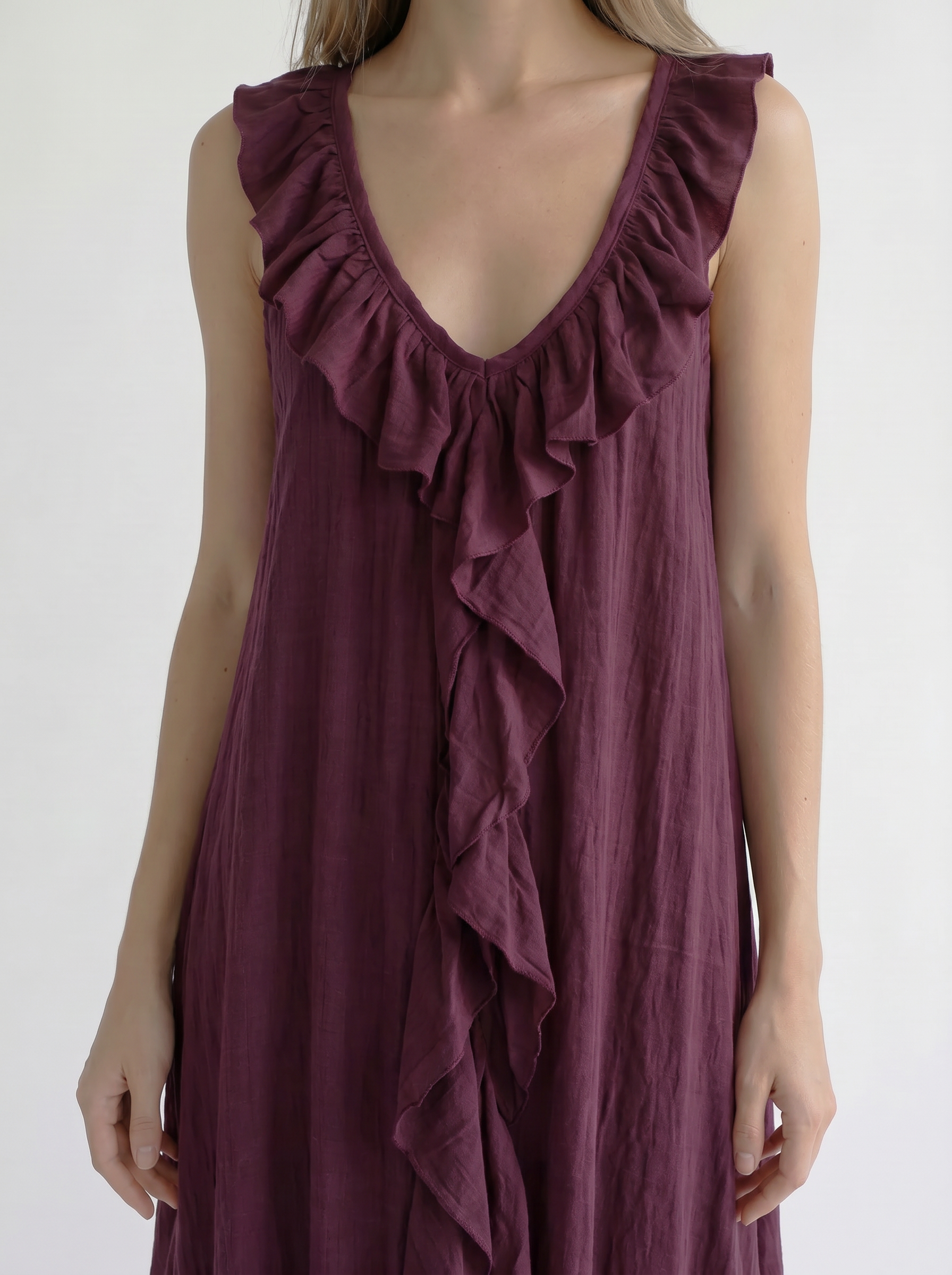 Sienna Ruffle-Trim Asymmetric Maxi Dress