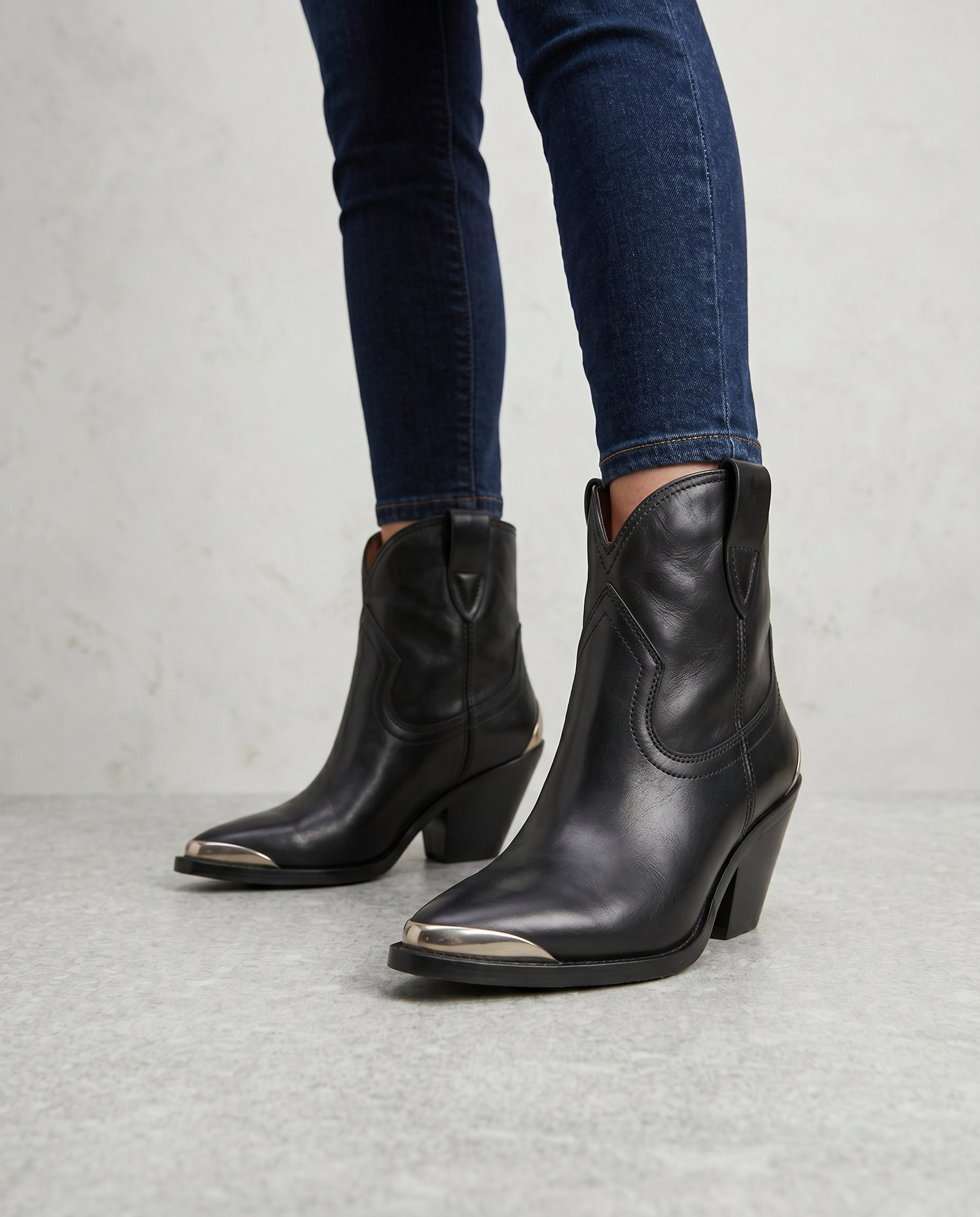 The Metal Toe Western Ankle Boot