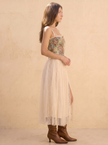 Josalind Tapestry Floral Lace-Up Corset Top
