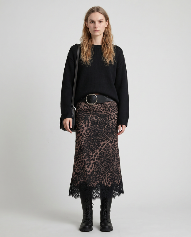 The Vienna Lace-Hem Skirt