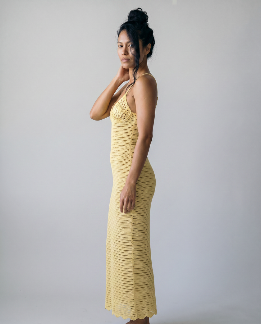 Delphine Crochet Knit Maxi Dress