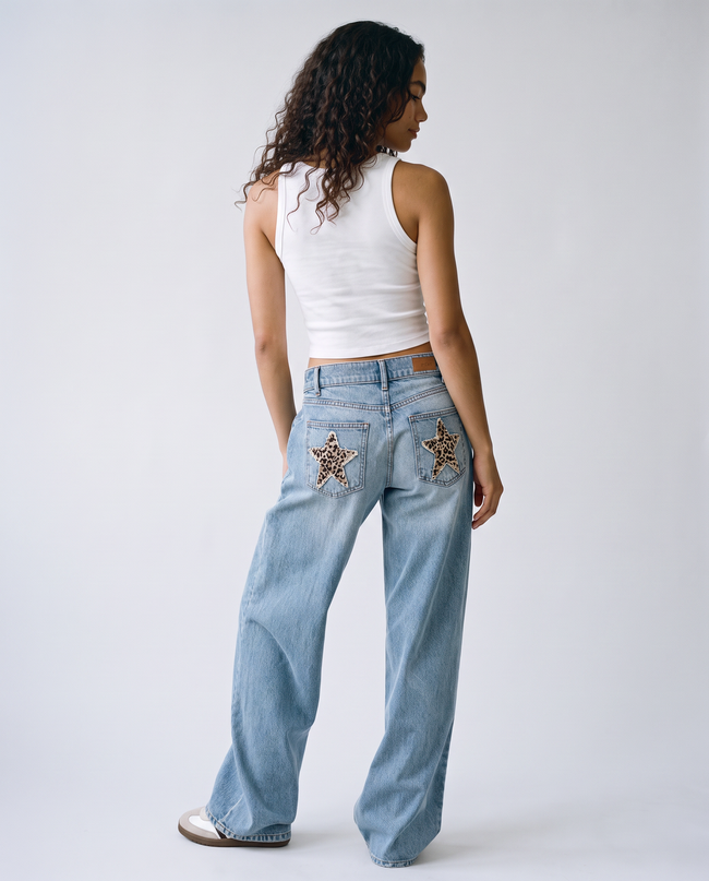 Estelle Star-Patch Denim Jeans