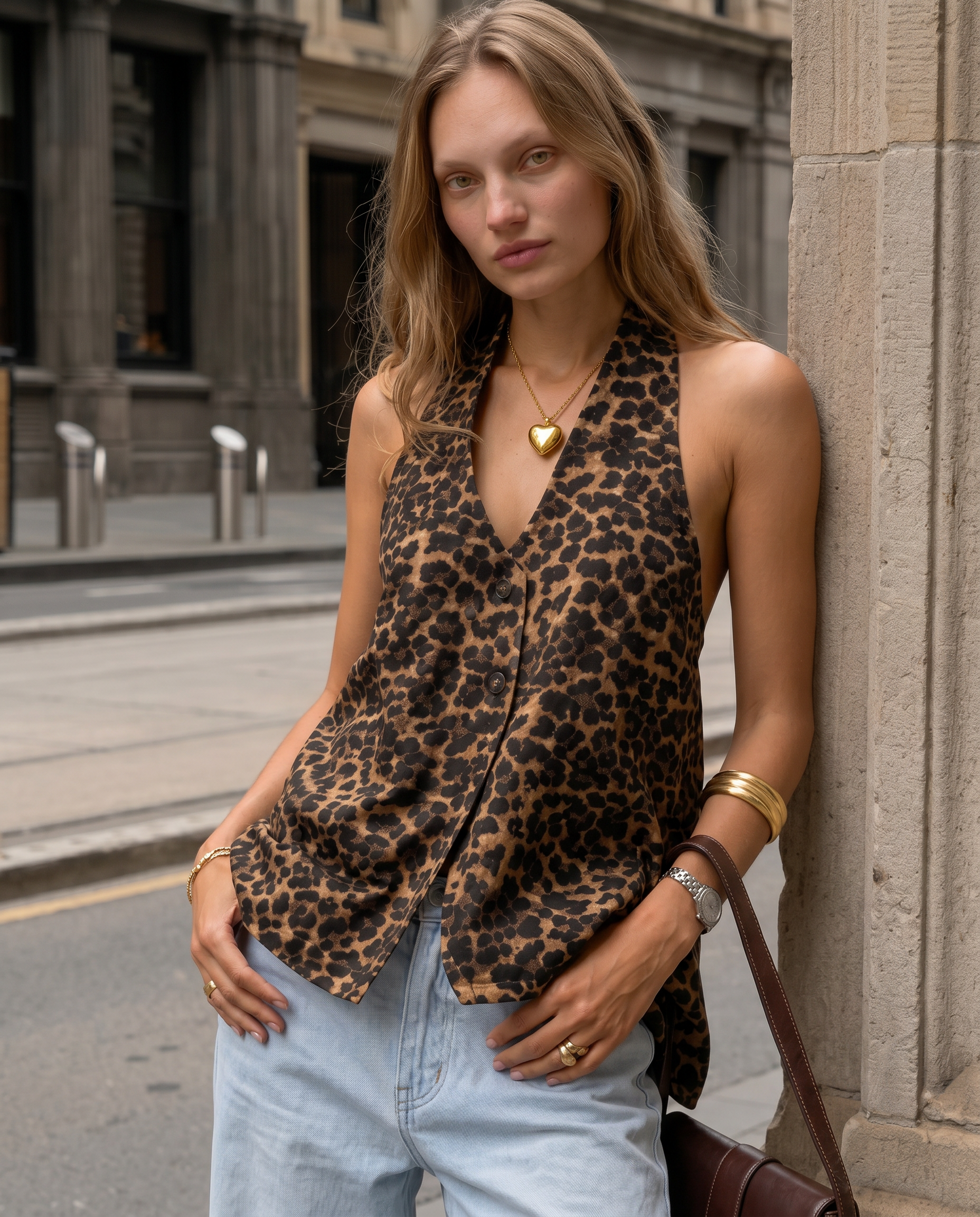 Genevieve Leopard Vest Top