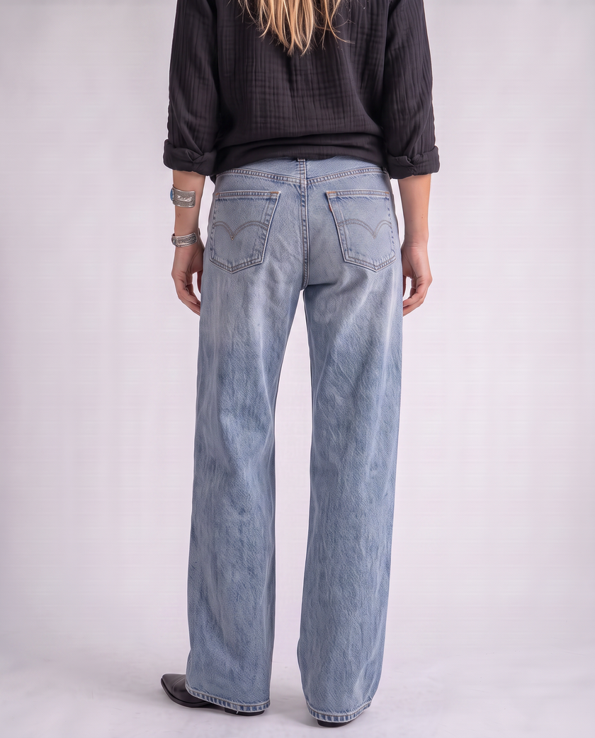 Hendrix Classic Wash Wide-Leg Jeans