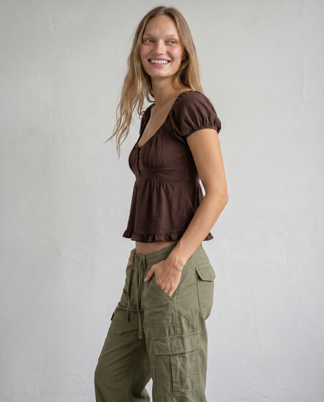 Isabelle Ruffle Babydoll Top