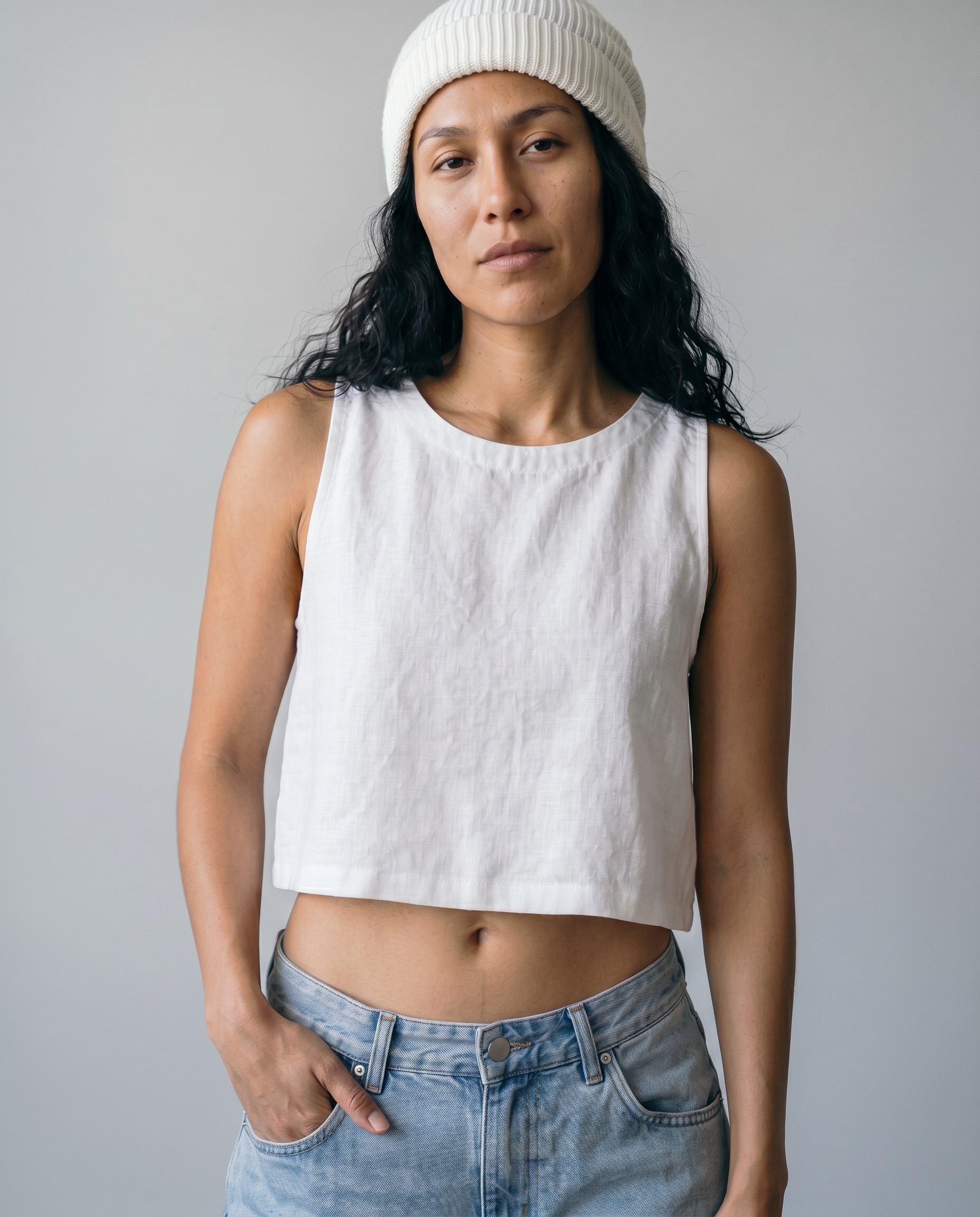 Lucille Button-Back Linen Top