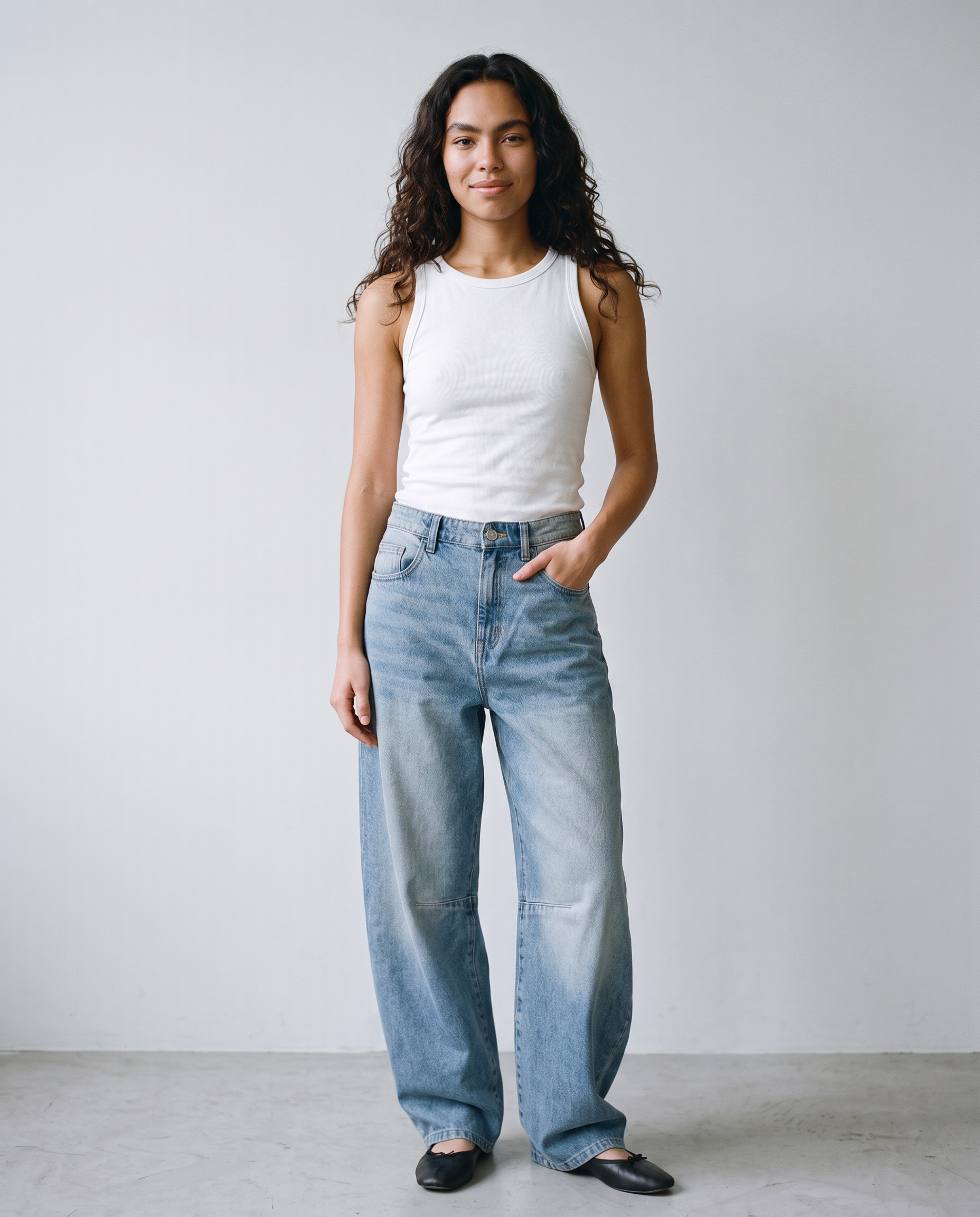 Sutton Washed Barrel Leg Jeans