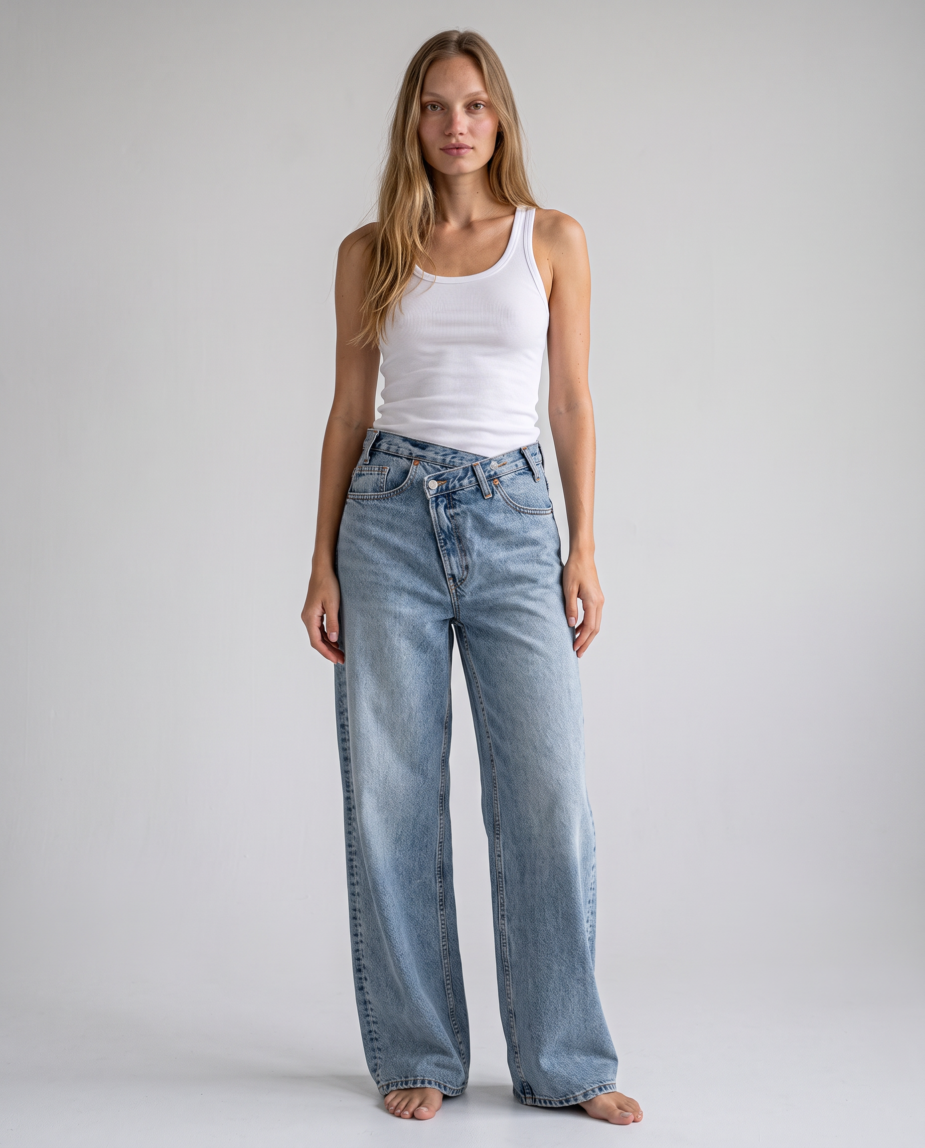 Colton Vintage Wash Wide-Leg Jeans