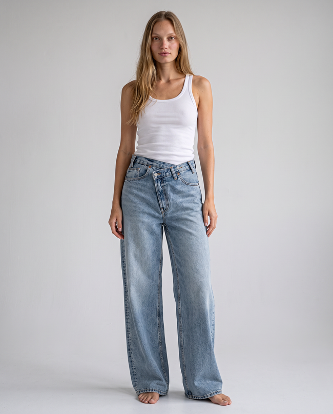 Colton Vintage Wash Wide-Leg Jeans