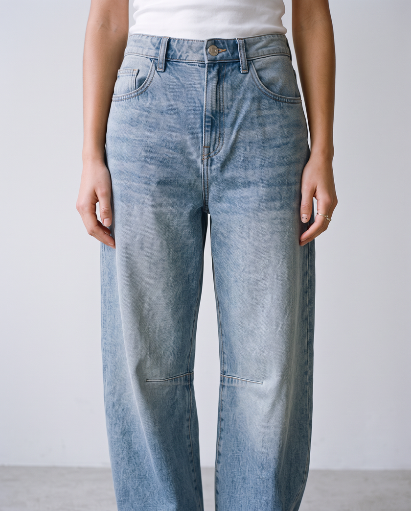 Sutton Washed Barrel Leg Jeans
