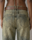 Sable Washed Olive Wide-Leg Jeans