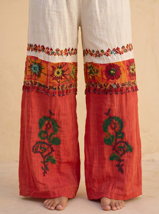 Amara Embroidered Palazzo Pants