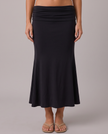 Tatianna Ruched Knit Midi Skirt