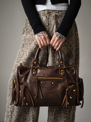 Gigi Studded Leather Satchel