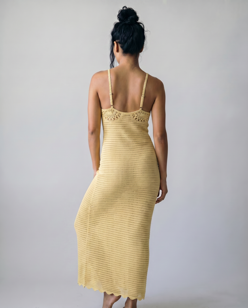 Delphine Crochet Knit Maxi Dress