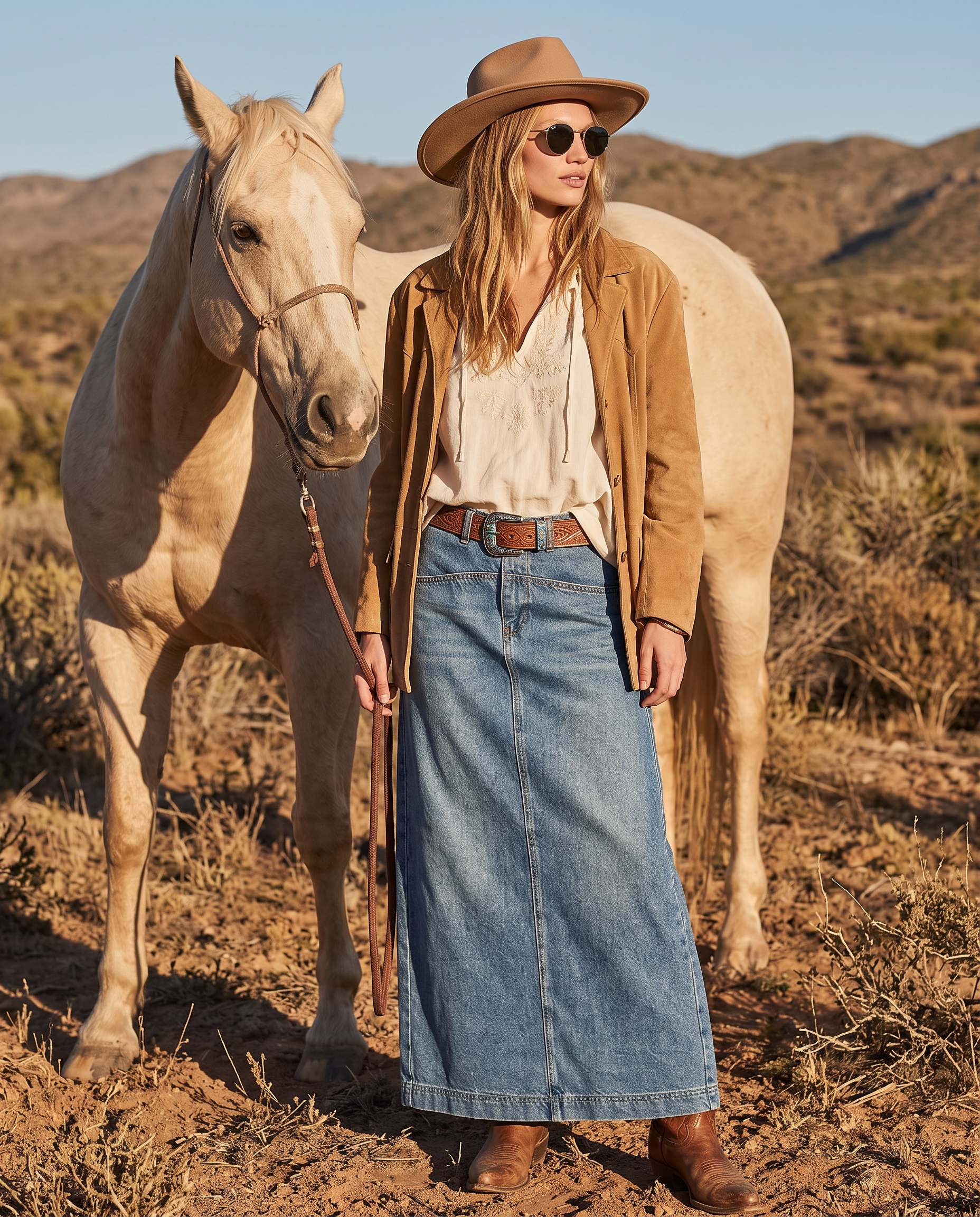 Denise Denim Maxi Skirt
