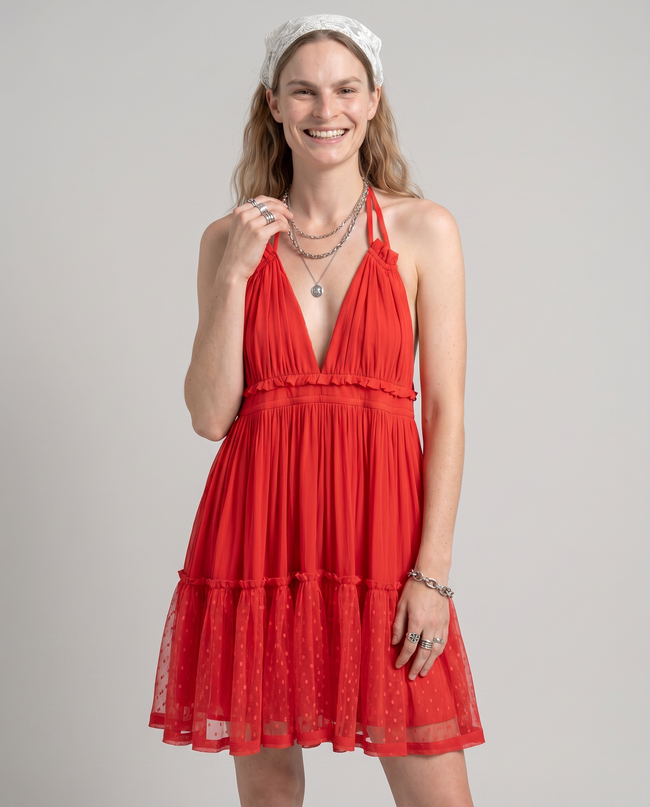 Adelia Halter Babydoll Dress