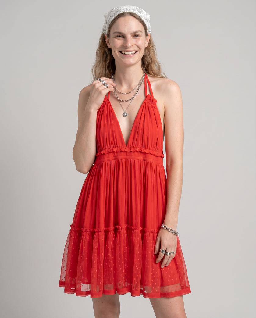 Adelia Halter Babydoll Dress