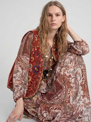 Petra Embroidered Velvet Vest