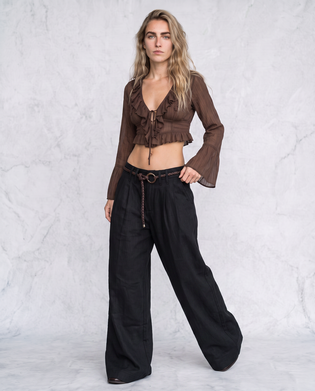 Josephina Drape Wide Leg Trousers