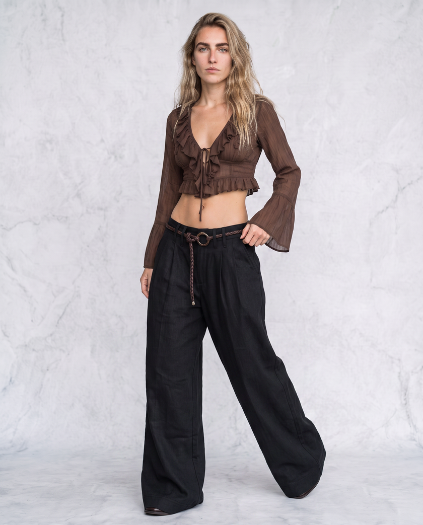 Josephina Drape Wide Leg Trousers