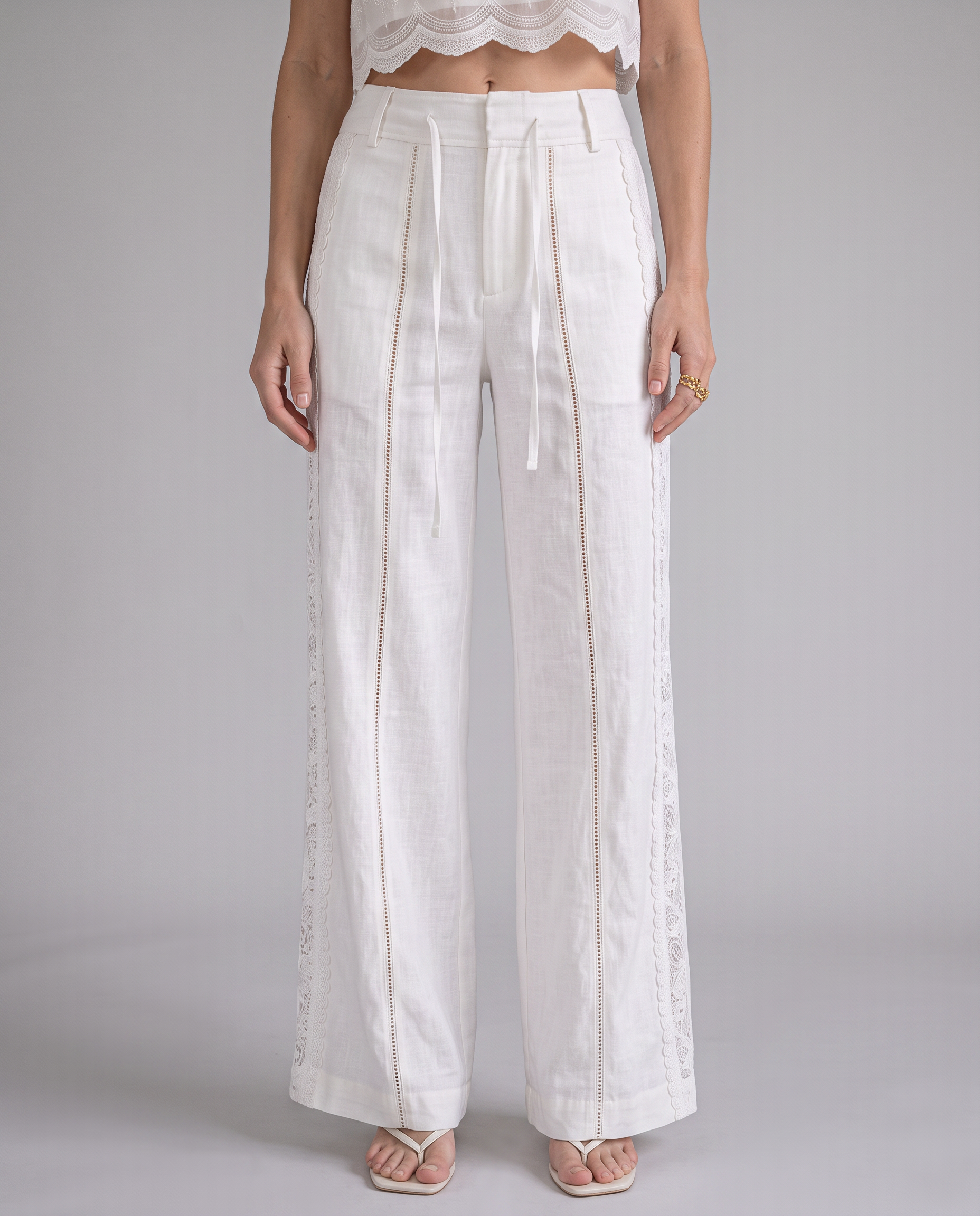 Bellafiore Lace-Trim Trousers