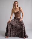 Cordelia Houndstooth Maxi Skirt