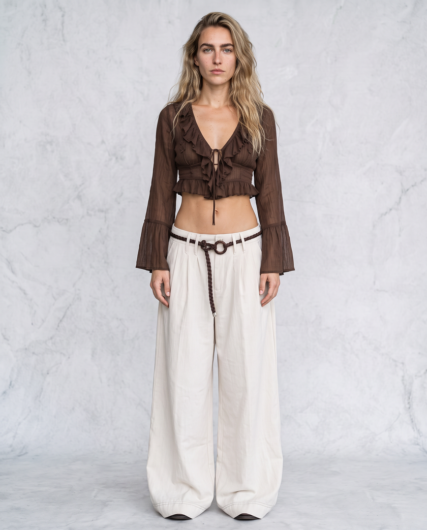 Josephina Drape Wide Leg Trousers