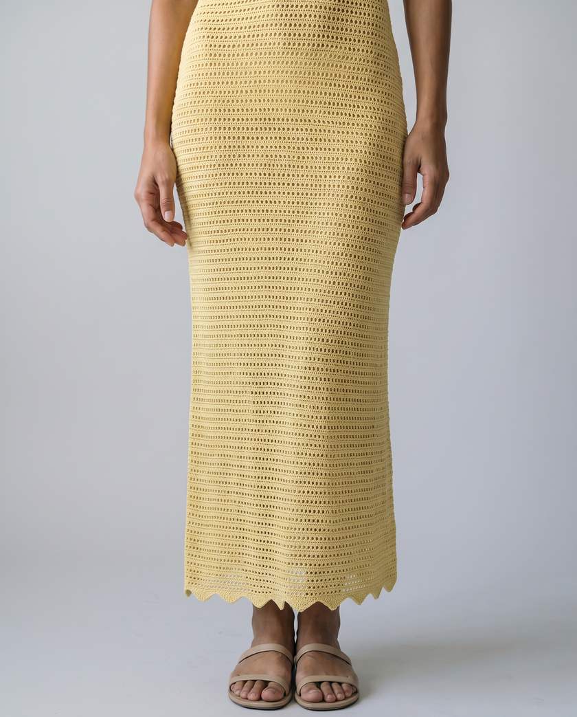 Delphine Crochet Knit Maxi Dress