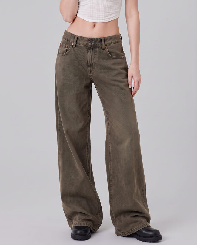 Dakota Washed Wide-Leg Jeans