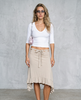 Marisol Ruffle Hem Wrap Midi Skirt