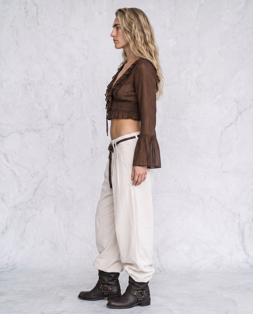 Josephina Drape Wide Leg Trousers