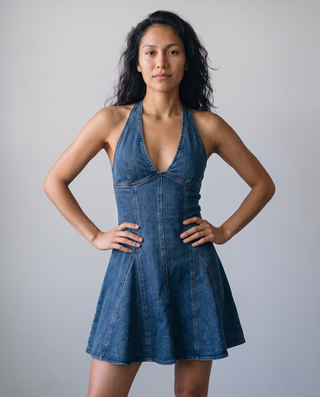 Verdie Denim Halter Mini Dress