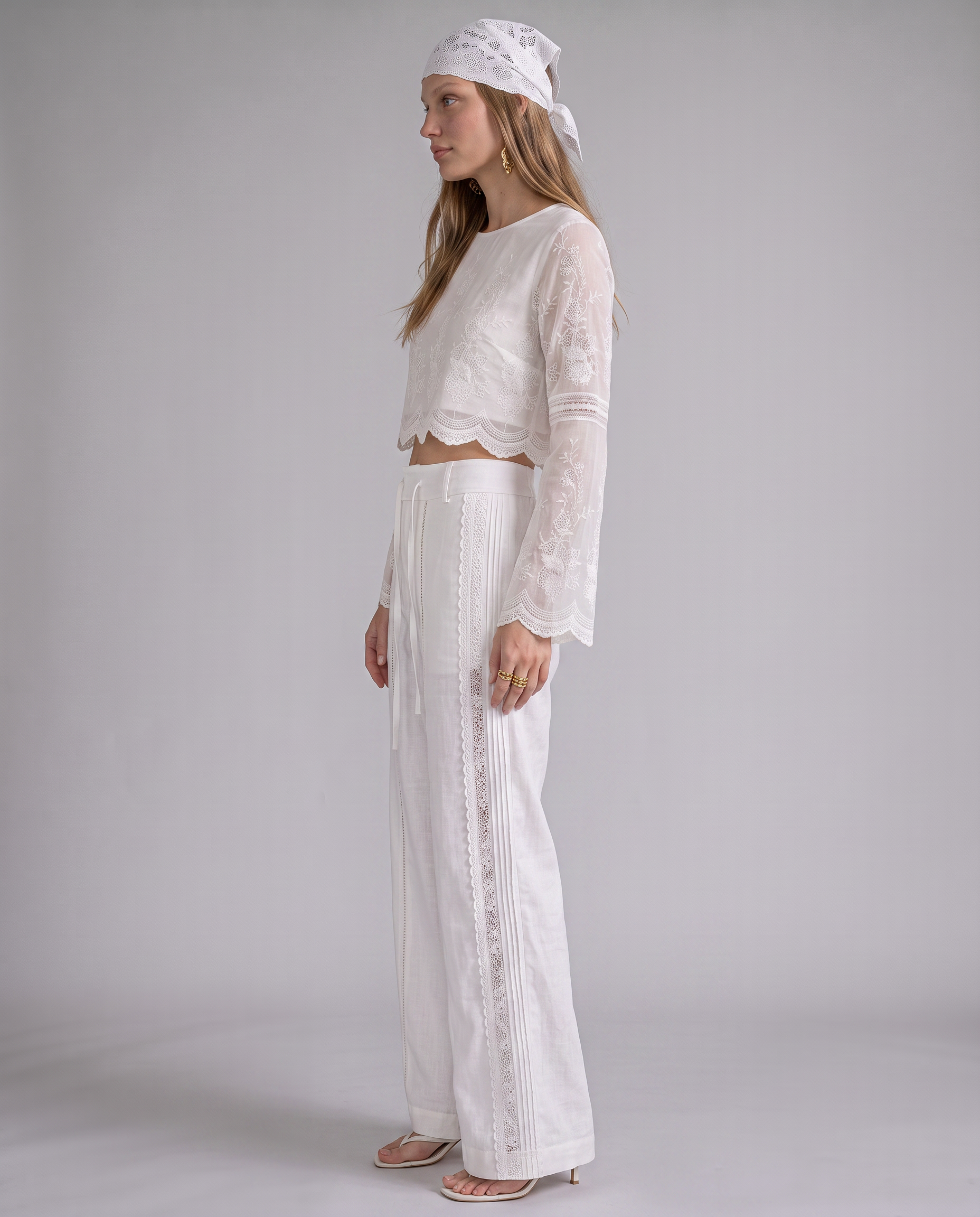 Bellafiore Lace-Trim Trousers