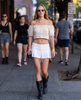 Genevra Eyelet Pleated Mini Skirt