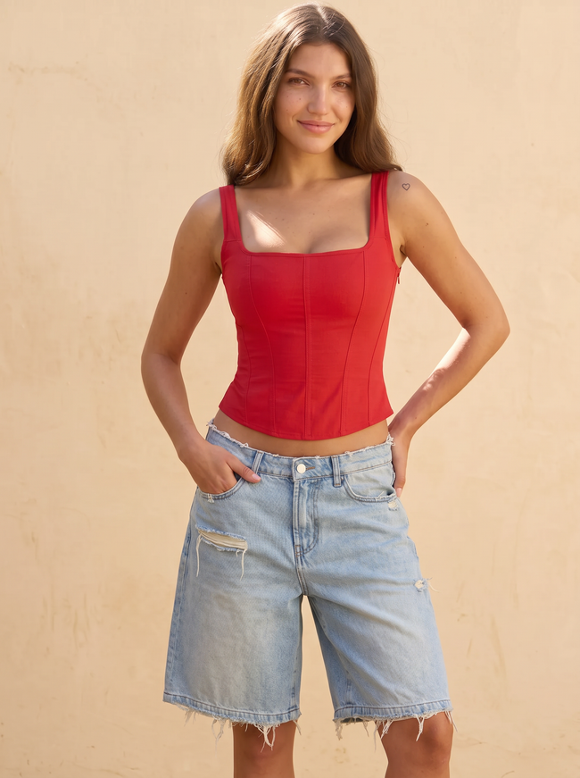 Odalys Frayed Denim Shorts