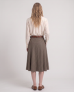 Genevieve A-Line Houndstooth Midi Skirt