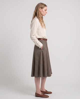 Genevieve A-Line Houndstooth Midi Skirt