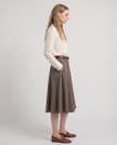Genevieve A-Line Houndstooth Midi Skirt