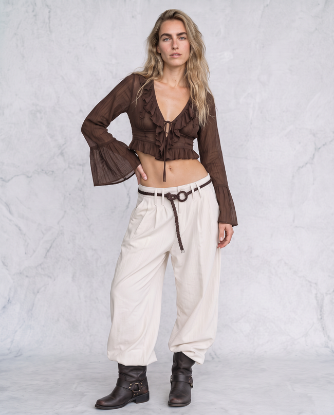 Josephina Drape Wide Leg Trousers