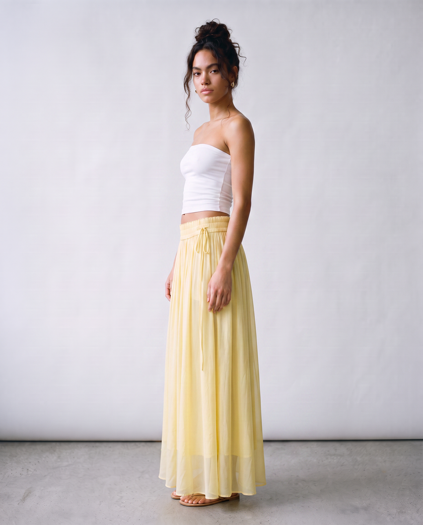 Marigold Chiffon Maxi Skirt