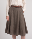 Genevieve A-Line Houndstooth Midi Skirt