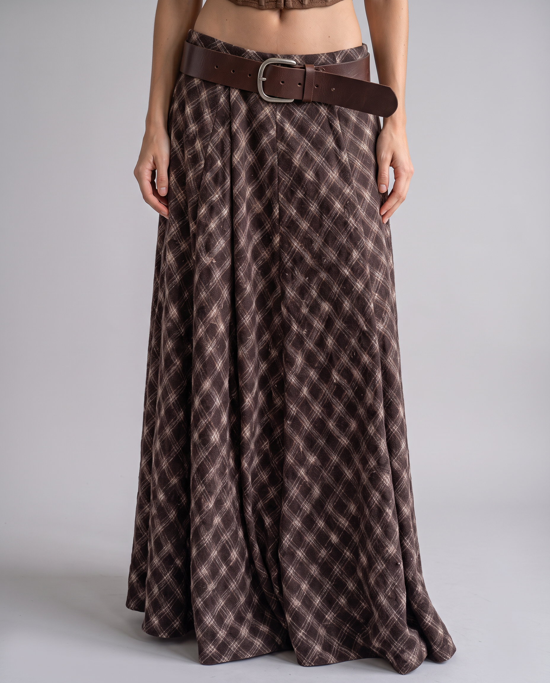 Cordelia Houndstooth Maxi Skirt