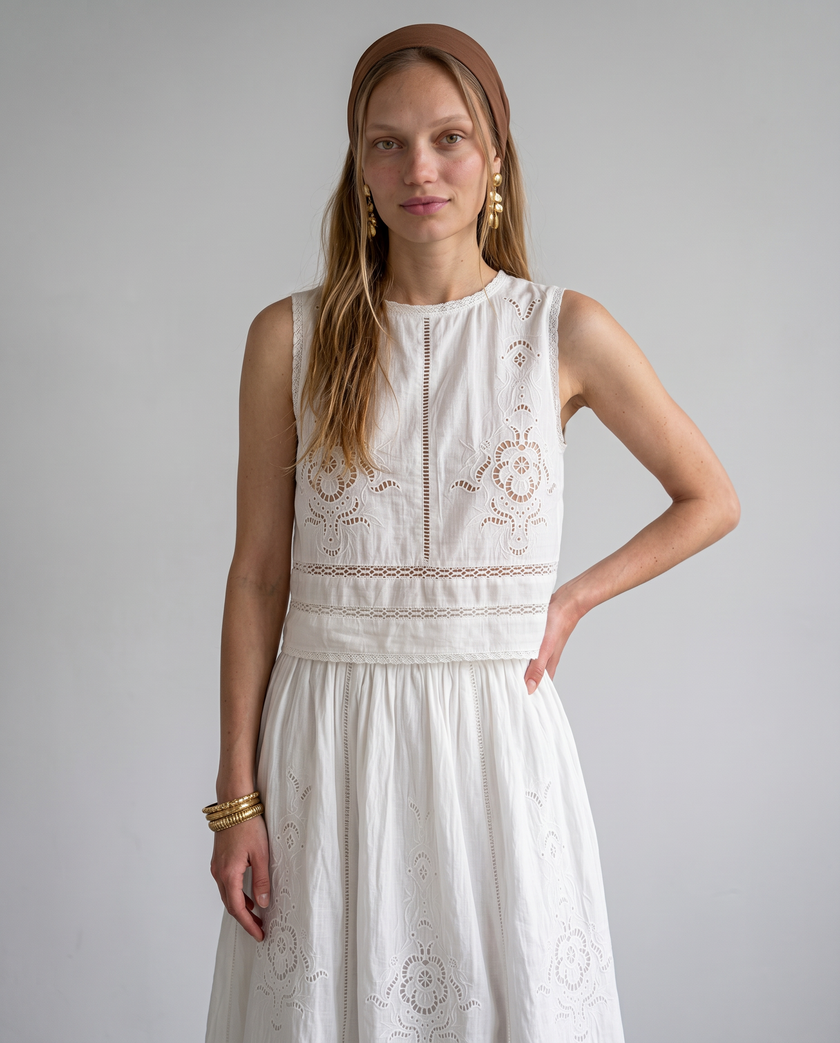 The Amalfi Embroidered Two-Piece Set