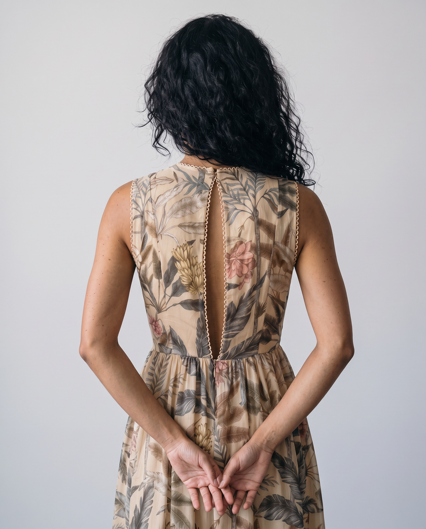 Lurleen Botanical Print Midi Dress