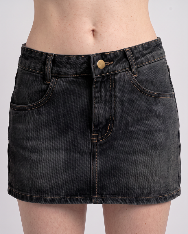 Alyssa Asymmetrical Denim Mini Skirt