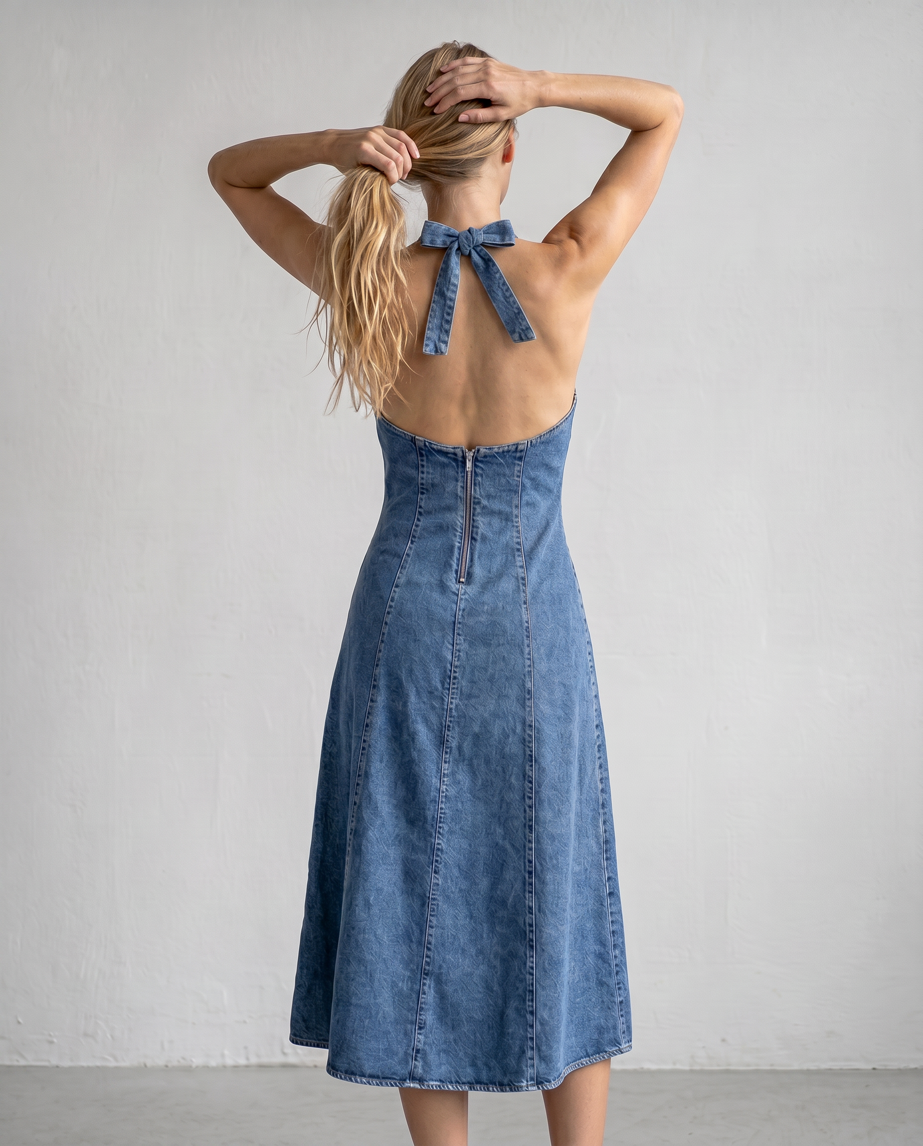 Marguerite Halter Midi Dress