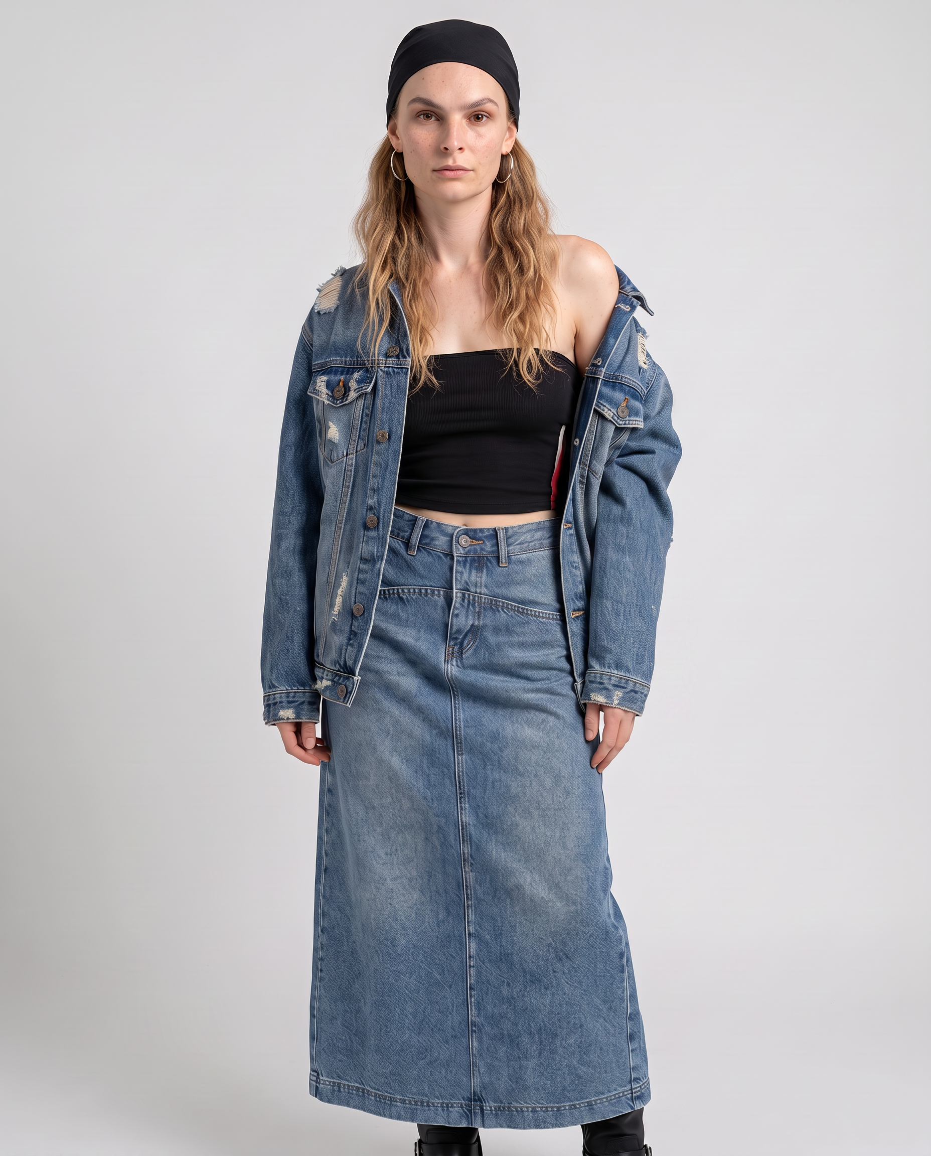 Denise Denim Maxi Skirt