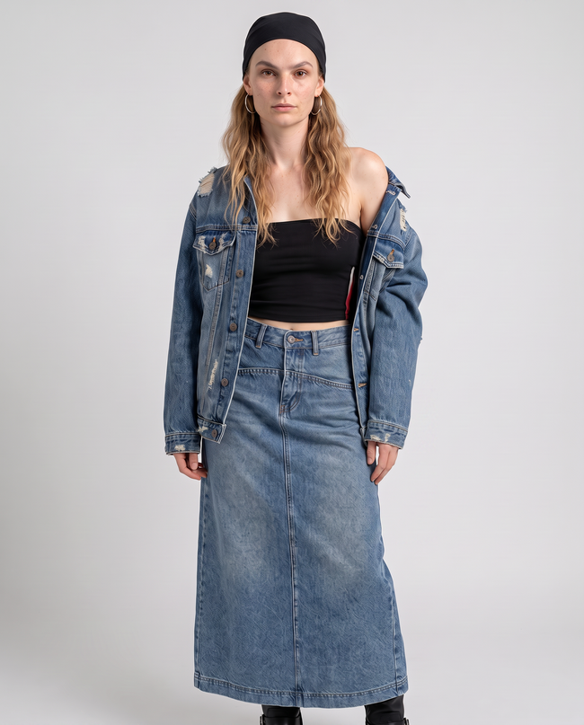 Denise Denim Maxi Skirt
