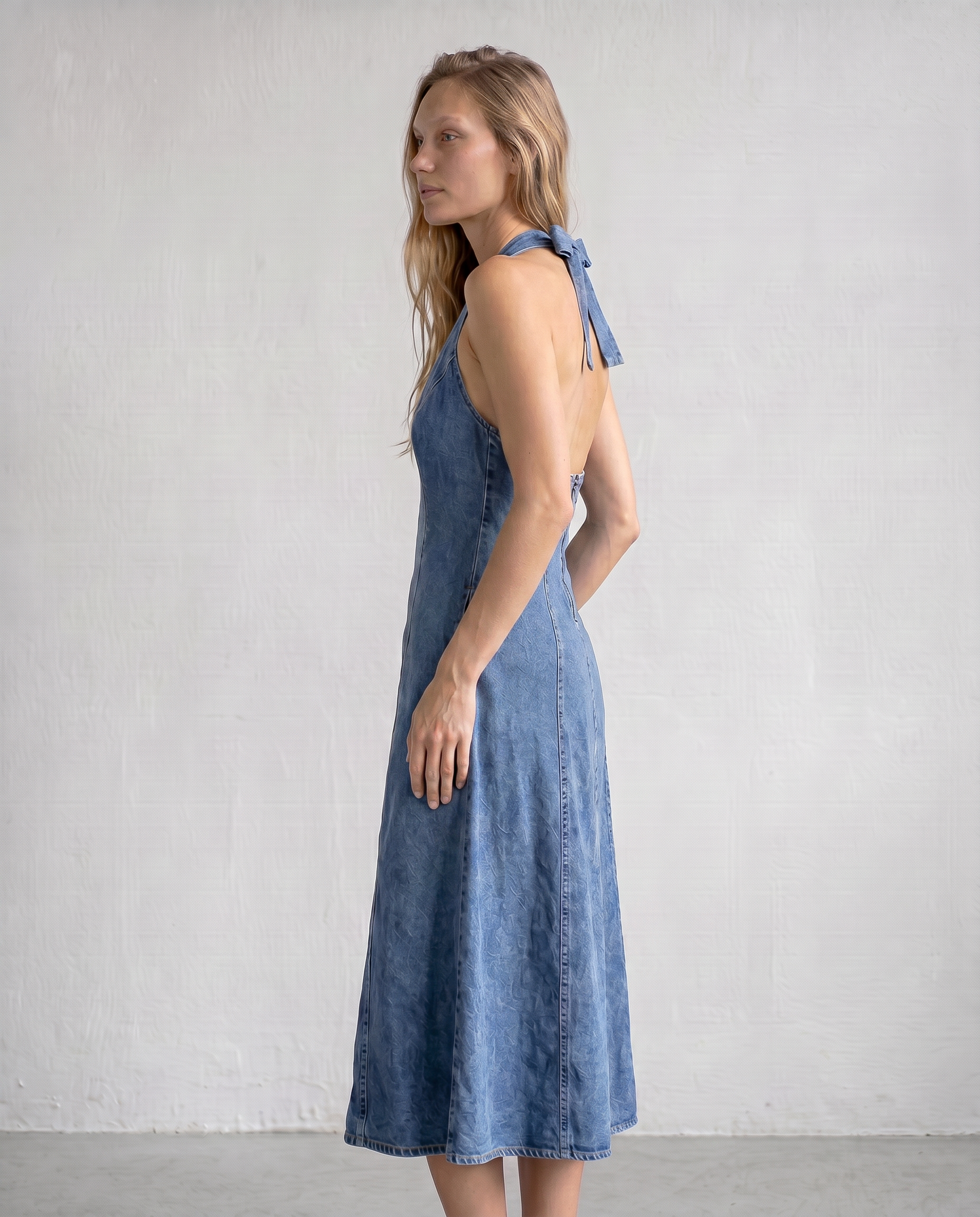 Marguerite Halter Midi Dress